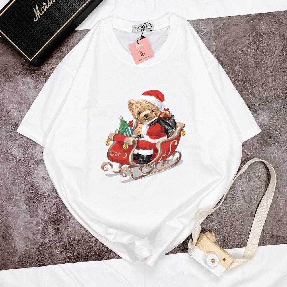 Xmas Teddy Bear White Unisex T-shirt